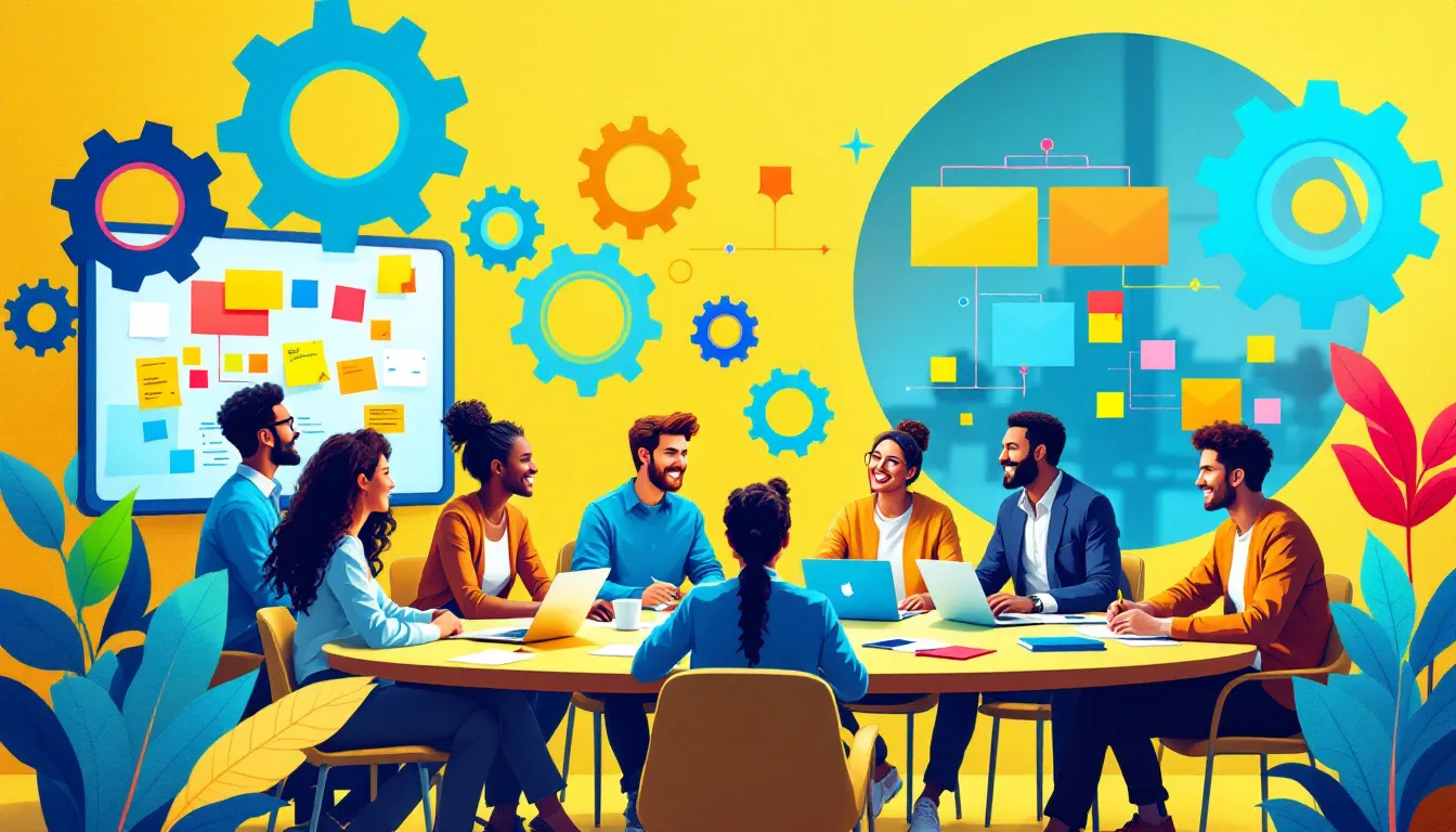 A visual representation of best practices for enhancing team collaboration using technology.
